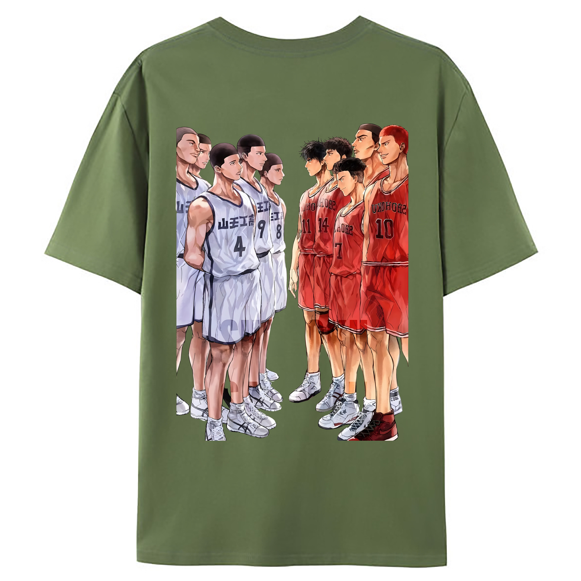 （画像用） SLAM DUNK／スラムダンク 綿100％ メンズ半袖Tシャツ（バックプリント） 通気性